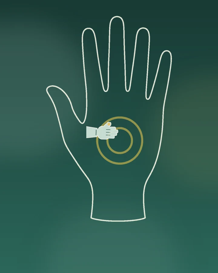 Guide-only hand placement illustration